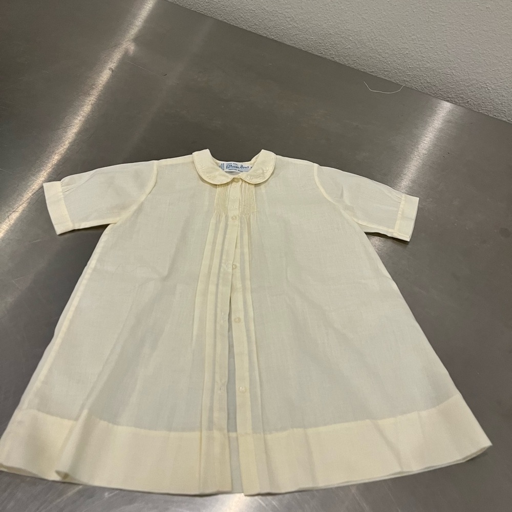 Vintage Feltman Brothers Butter hand embellished baby day gown
